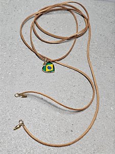 Choker amarração coração brasileiro marrom