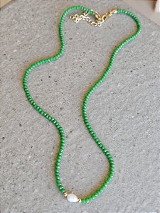 Colar cristais verde 45cm