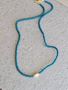 Colar cristais azul 45cm