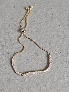 Pulseira riviera gravatinha dourada