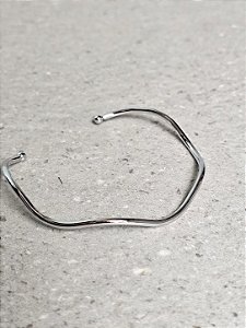 Bracelete slin ondulado prata