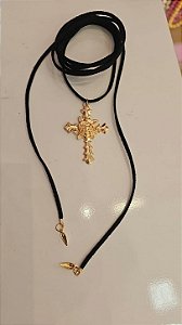 Choker amarração preta cruz
