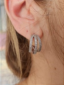 Argola Naty strass prata