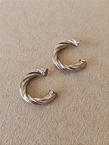 Dupla de piercing fake torcido prata