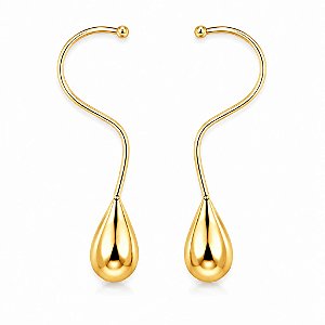 Brinco Lagrima Pendente dourado