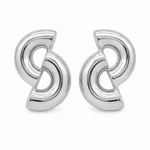 Brinco tubular Curva prata