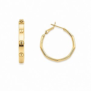 Argola chapada 3cm dourada