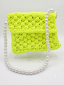 Bolsa de tricô verde neon