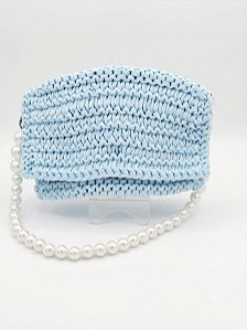 Bolsa de tricô azul