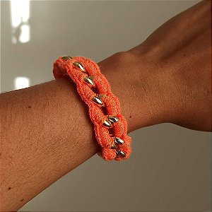 Pulseira bordada laranja