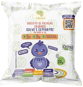 Biscoito de Polvilho Couve e Espinafre | orgânico e sem leite '20g - NOVO PESO