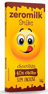 Chocolate Tablete Smiles 40% Cacau | Zeromilk (20g)