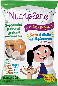 Biscoito Show da Luna ZERO açúcar Rosquinha Integral de Coco | sem glúten e sem leite (30g)