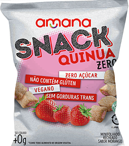 Snack de Quinua com Recheio de Morango | Zero Açúcar (40g)