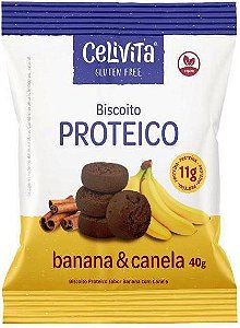 Biscoito Banana com Canela com 11g de Proteína Vegetal | sem glúten e sem leite (40g)