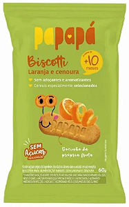 Papapá Biscoito Infantil Biscotti Laranja e Cenoura '60g | sem adição de açúcar