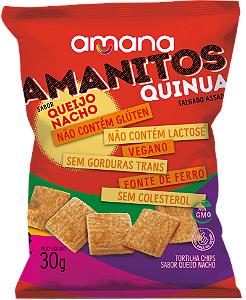 Snack de Quinua Amanitos sabor Queijo Nacho | sem Lactose '40g