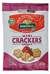 Mini Crackers sabor Páprica | sem glúten e vegano '70g