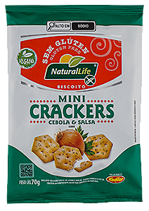 Mini Crackers sabor Cebola e Salsa | sem glúten e vegano '70g