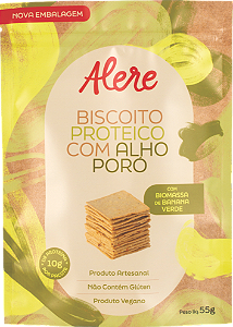 Biscoito Proteico com Alho Poró com 10g de proteína vegetal | sem glúten e vegano '70g