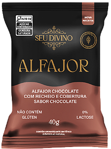 Biscoito tipo Alfajor Chocolate com recheio e cobertura de Chocolate | vegano e sem glúten '40g