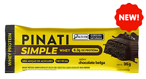 Barra Simple Whey Chocolate Belga com 6,3g de Proteína | zero adição de açúcar '35g