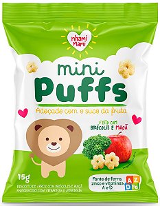 Mini Puffs Biscoito de Arroz com Brócolis e Maçã (15g)