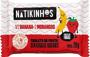 Tablete de Frutas Banana e Morango Natikinhos | sem lactose e sem adição de açúcar '20g