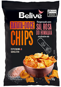 Chips de Batata Doce com Sal Rosa do Himalaia | sem glúten e sem leite '50g