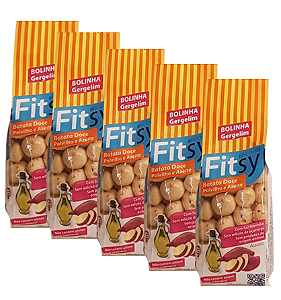 Kit 5 Bolinhas Fitsy Biscoito de Batata Doce e Polvilho com Gergelim e Azeite de Oliva | sem glúten e vegano