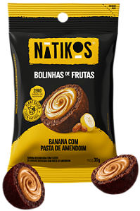 Bolinhas de Fruta Banana e Pasta de Amendoim Nátikos '30g | Zero Açúcar e Sem Lactose