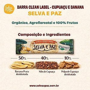 Barra Orgânica de Banana e Nibs de Cupuaçu | Selva e Paz '30g