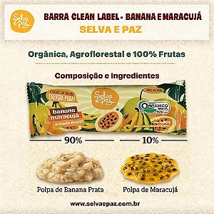 Barra Orgânica de Banana e Maracujá | Selva e Paz '30g