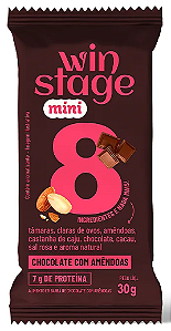 Mini Barra Proteica Chocolate com Amêndoas 7g de proteína | zero açúcar '30g