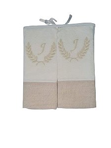 kit 2 toalhas visita - Letra J