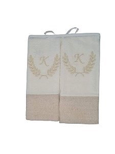 kit 2 toalhas visita - Letra K