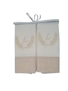kit 2 toalhas visita - Letra L