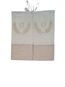 kit 2 toalhas visita - Letra O