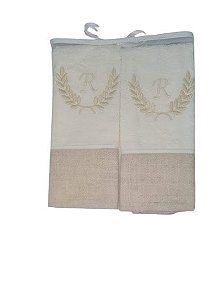 kit 2 toalhas visita - Letra R