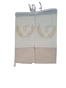 kit 2 toalhas visita - Letra T