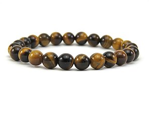 Pulseira Olho de Tigre 8mm c/20cm