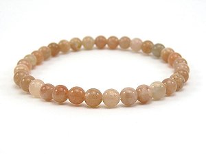 Pulseira Pedra da Lua Pêssego 6mm