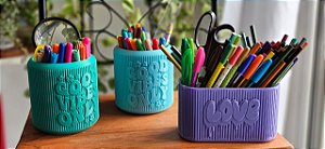 Vaso Decorativo Good Vibes Only | Moderno para Sala, Quarto, Escritório e Home Office | Cachepot