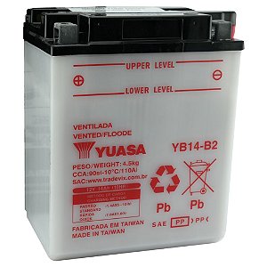 Bateria Yuasa YB14-B2, 14Ah XL600 VT700 Shadow  VT800 Shadow