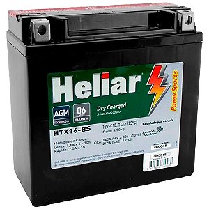 Bateria Heliar HTX16-BS, Tiger 800, Boulevard 1600, ZR1100