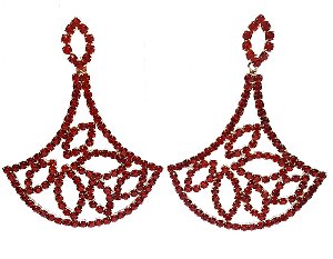 Maxi brinco com pedra vermelha