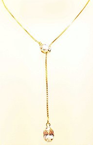 Colar gravata com ponto de luz oval