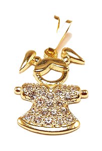 Pingente menina pequena com cristais