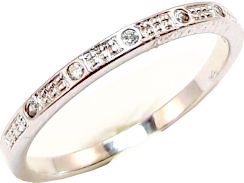 Anel aparador cravejado com 5 zircônias em ródio