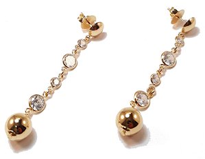 Brinco esfera e zircônia